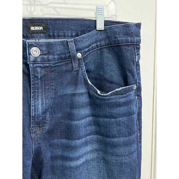 Hudson Jeans 38x35 Blake Slim Straight High Rise Dark Wash Preppy Academia - Picture 4 of 11